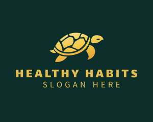 Gold Sea Turtle Animal logo design