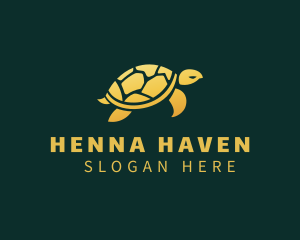 Gold Sea Turtle Animal logo design