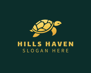 Gold Sea Turtle Animal logo design