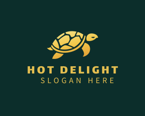 Gold Sea Turtle Animal logo design