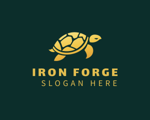 Gold Sea Turtle Animal logo design