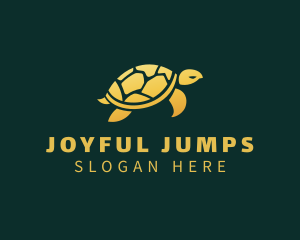 Gold Sea Turtle Animal logo design