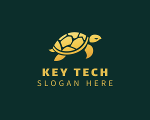 Gold Sea Turtle Animal logo design