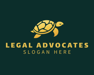 Gold Sea Turtle Animal logo design