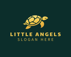 Gold Sea Turtle Animal logo design