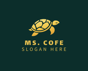 Gold Sea Turtle Animal logo design