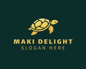 Gold Sea Turtle Animal logo design