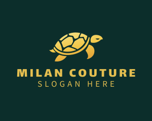 Gold Sea Turtle Animal logo design