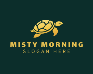 Gold Sea Turtle Animal logo design