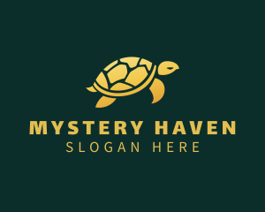 Gold Sea Turtle Animal logo design