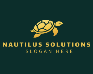 Gold Sea Turtle Animal logo design