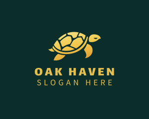 Gold Sea Turtle Animal logo design