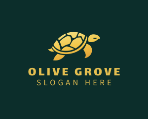 Gold Sea Turtle Animal logo design