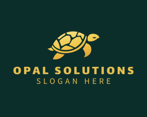 Gold Sea Turtle Animal logo design