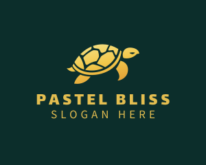 Gold Sea Turtle Animal logo design