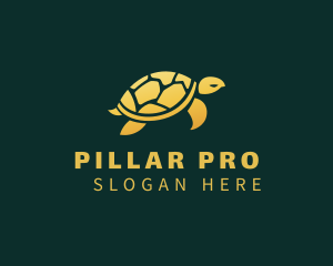 Gold Sea Turtle Animal logo design