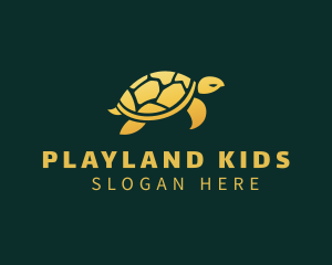 Gold Sea Turtle Animal logo design