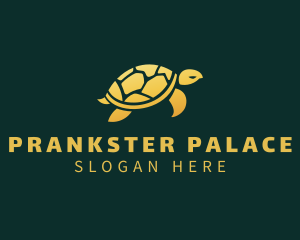 Gold Sea Turtle Animal logo design