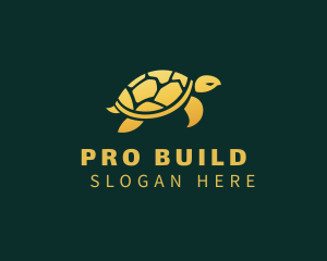 Gold Sea Turtle Animal logo design