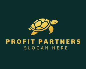 Gold Sea Turtle Animal logo design