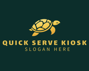 Gold Sea Turtle Animal logo design