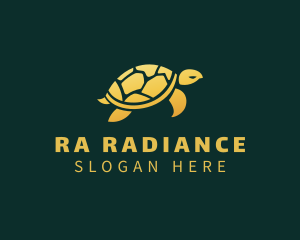 Gold Sea Turtle Animal logo design