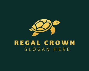 Gold Sea Turtle Animal logo design