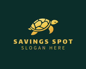 Gold Sea Turtle Animal logo design