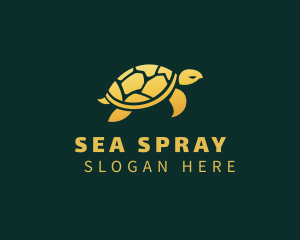 Gold Sea Turtle Animal logo design