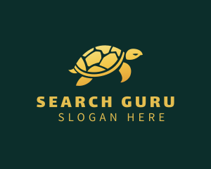 Gold Sea Turtle Animal logo design