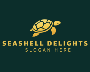 Gold Sea Turtle Animal logo design