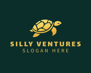 Gold Sea Turtle Animal logo design