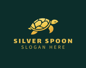 Gold Sea Turtle Animal logo design