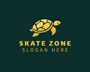 Gold Sea Turtle Animal logo design