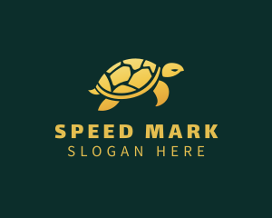 Gold Sea Turtle Animal logo design