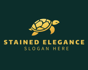 Gold Sea Turtle Animal logo design