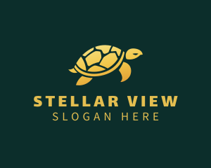 Gold Sea Turtle Animal logo design