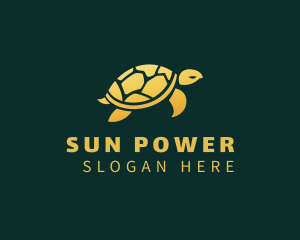 Gold Sea Turtle Animal logo design