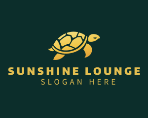 Gold Sea Turtle Animal logo design