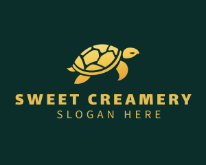 Gold Sea Turtle Animal logo design