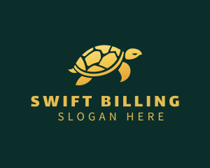 Gold Sea Turtle Animal logo design