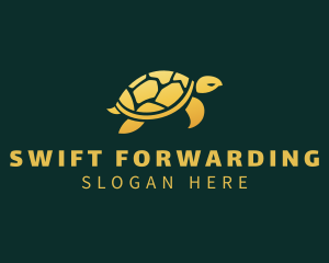 Gold Sea Turtle Animal logo design