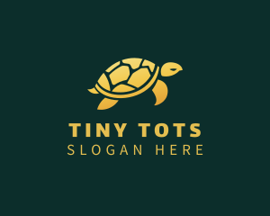 Gold Sea Turtle Animal logo design