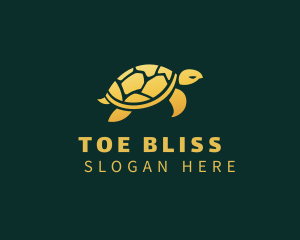 Gold Sea Turtle Animal logo design