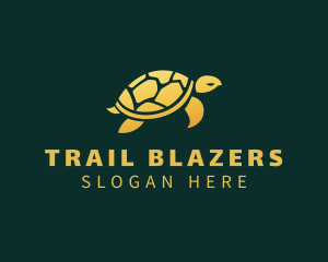 Gold Sea Turtle Animal logo design