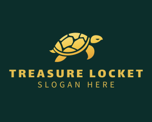 Gold Sea Turtle Animal logo design