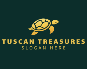 Gold Sea Turtle Animal logo design