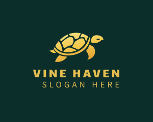 Gold Sea Turtle Animal logo design