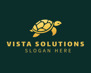 Gold Sea Turtle Animal logo design