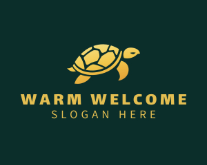 Gold Sea Turtle Animal logo design